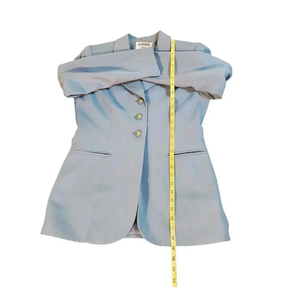 Kasper ASL Skirt Suit Set Womens Sz 6 Petite Green Skirt And Jacket Button Down - Picture 4 of 14